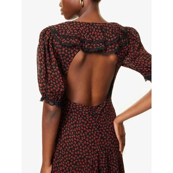 New! Reformation Evra Lace Trim Maxi Dress in Rowan Sz 12 $278 - Picture 6 of 10